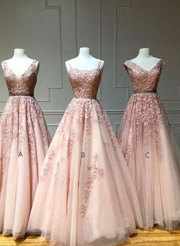 dusty pink prom dresses long pageant dresses for women lace applique elegant cheap simple prom gowns