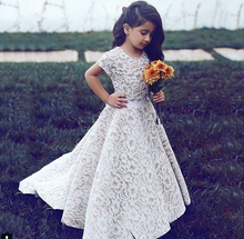 Load image into Gallery viewer, lace flower girl dresses for weddings communion dresses vestido de flora kids prom dresses