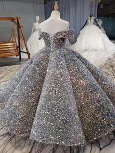 luxury sparkly flower girl dresses ball gown pageant little girl dresses off the shoulder beautiful girl dress