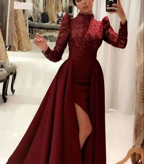 Hand Beaded Arabic High Neck Evening Gown With Modest Long Sleeves And  Applique Detailing Perfect For Prom, Parties, And Musulman From Alsenlife,  $117.77 | DHgate.Com