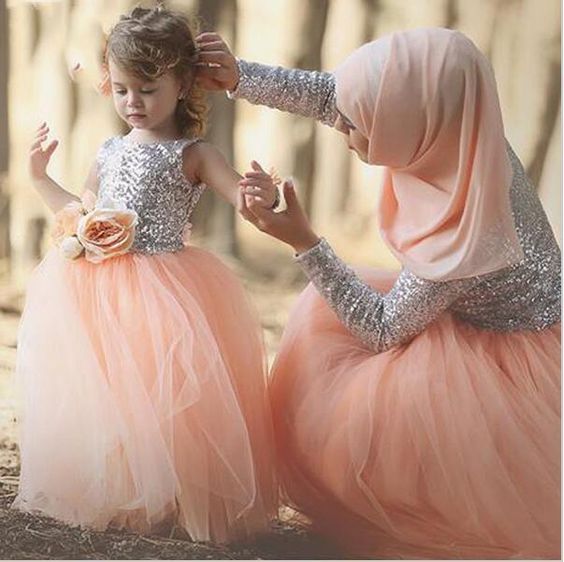 peach flower girl dresses for weddings 2020 sparkly tulle cute cheap kids prom dresses 2021