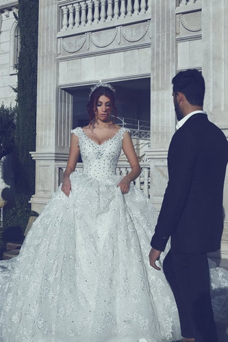 Lace Applique wedding dresses 2020 boho beaded floral simple elegant wedding gown 2021