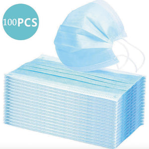 100PCS Disposable Face Masks Thick 3-Layer Masks with Earloops for Salon, Home Use Comfortable in stock Mask