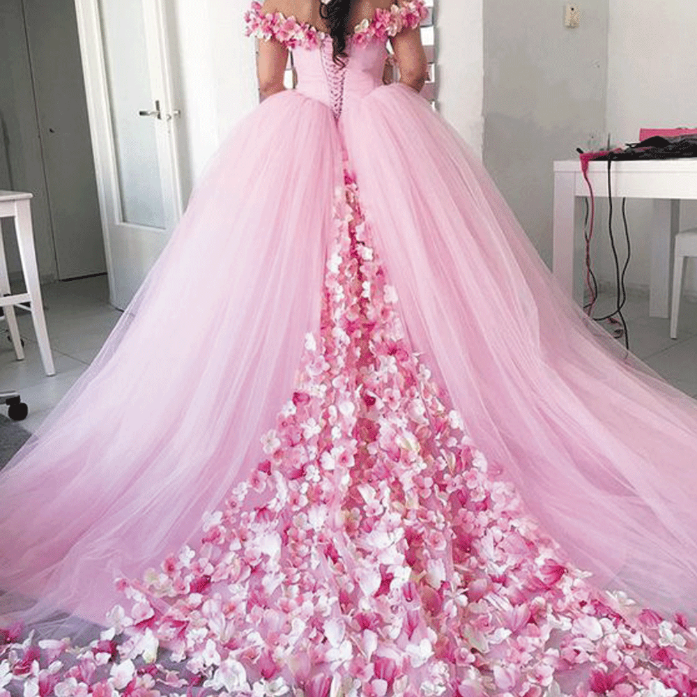 Pink Princess Ball Gown Quinceanera Dresses Sparkly Pearls Sweet 16 Dress  Luxury Vestidos De 15 Años For Birthday Party - Quinceanera Dresses -  AliExpress