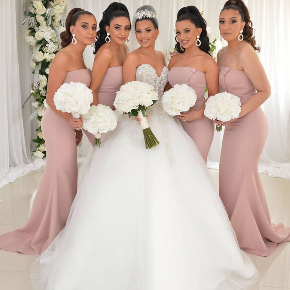 Cheap dusty hotsell pink bridesmaid dresses