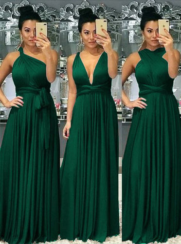 green bridesmaid dresses long chiffon convertible cheap infinite wedding guest dresses vestido de Longo