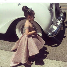 Load image into Gallery viewer, sparkly flower girl dresses for baby girl gold sequin cheap kids prom gown pageant little girl dresses
