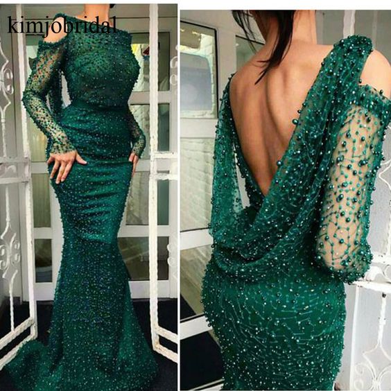Emerald Green Dresses Wedding | Evening Gowns Black Green - Elegant Mermaid  Green - Aliexpress