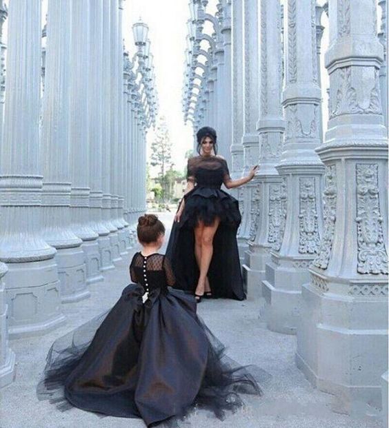 Mom and daughter 2024 matching black dress