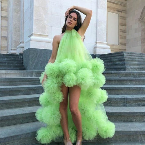 green floral prom dresses 2020 tulle floral handmade flowers elegant cheap prom gown 2021