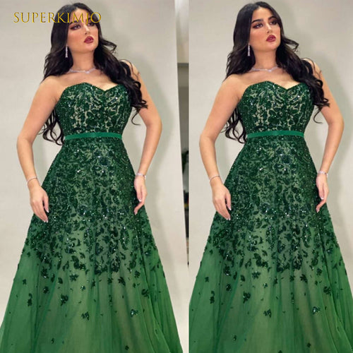 green prom dresses 2020 sweetheart neck beaded lace elegant sparkly prom gown robe de soiree 2021