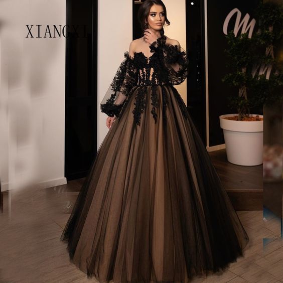 Top more than 214 black long sleeve lace gown super hot