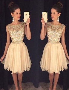 champagne prom dresses short beaded crystal cheap homecoming dresses 2021 cocktail dress