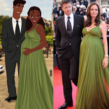 Load image into Gallery viewer, pregnant green prom dresses 2020 chiffon plus size empire style long cheap prom gown 2021