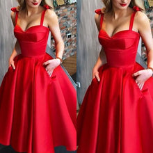 Load image into Gallery viewer, short homecoming dresses 2021 vestido de graduacion satin red cheap prom dresses 2022 robe de soiree
