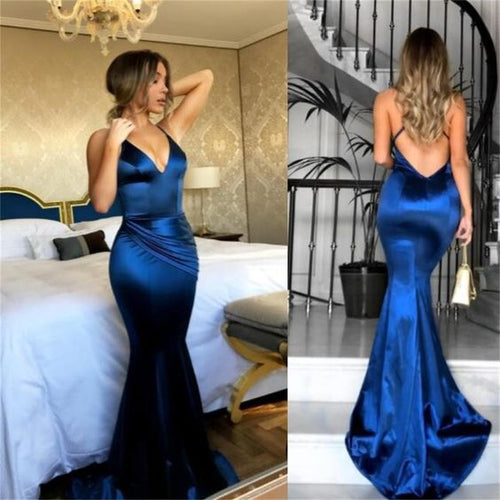 backless sexy formal dresses 2020 royal blue mermaid simple cheap evening dresses long 2021