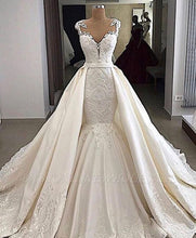 Load image into Gallery viewer, detachable skirt wedding dresses for bride lace applique elegant luxury beaded wedding gown vestidos de novia