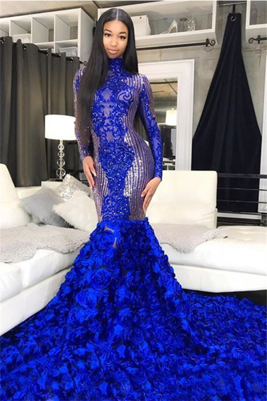 modest glitter evening dresses abendkleider 2022 high neck royal blue sparkly luxury formal dresses 2023 vestidos