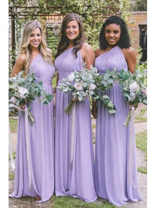 lilac bridesmaid dresses long chiffon purple one shoulder a line cheap wedding party dress