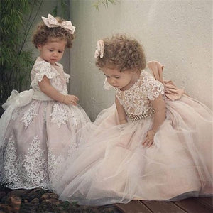 toddle little girl dresses 2020 pink lace cute flower girl dresses for weddings 2021 vestido de novia flora