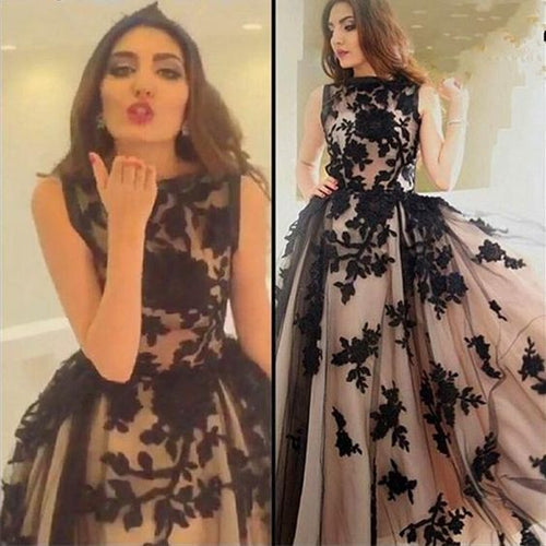 black lace applique prom dresses 2021 vestido de fiesta vintage a line elegant prom gown