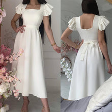 Load image into Gallery viewer, 2020 wedding party dresses chiffon white boat neck vintage bridesmaid dresses short 2021