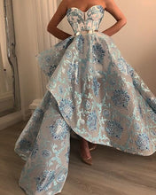 Load image into Gallery viewer, luxury embroidery applique prom dresses 2020 blue elegant vintage prom gown 2021 vestido de longo