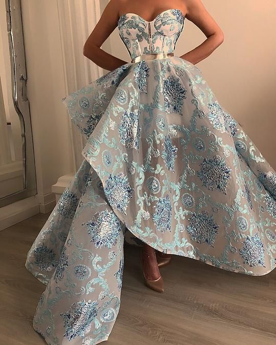 luxury embroidery applique prom dresses 2020 blue elegant vintage prom gown 2021 vestido de longo