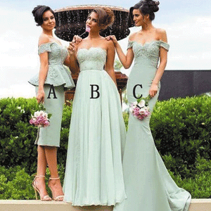 Green Bridesmaid Dresses  Light, Dark & Sage Green – Lace & Beads