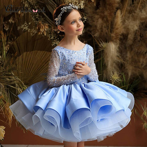 2020 Cute Flower Girl Dresses for Weddings Cheap Lace Appliqué 3D Flowers Cheap First Commion Dress