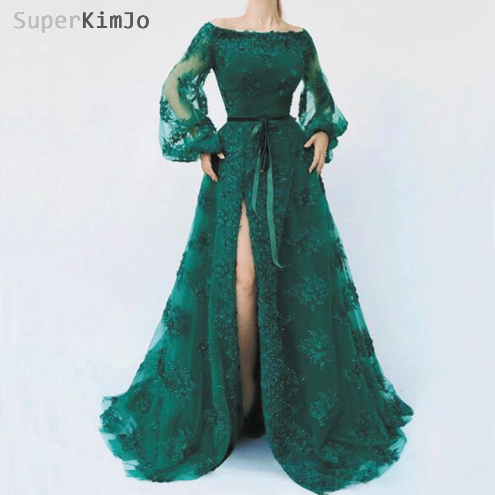 Hunter Green Lace Dress