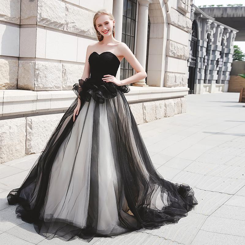 black prom dresses ball gown vestido de fiesta tulle elegant cheap prom gown robe de cocktail