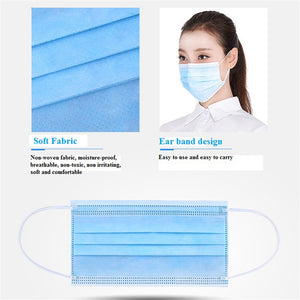 50pcs 3layer dust flu proof disposable masks protective comfortable cheap face masks 2021