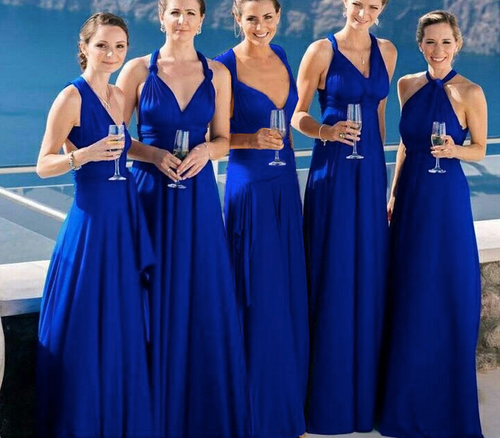 royal blue bridesmaid dresses long convertible cheap elegant custom wedding party dresses 2022