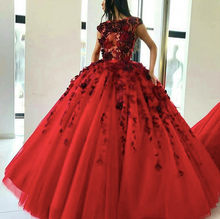 Load image into Gallery viewer, sweet 18 dresses red prom dresses ball gown vestido de graduacion lace applique vintage princess prom gowns