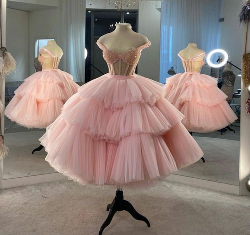 pink prom dresses ball gown beaded lace applique princess tulle prom gown vestidos de graduacion