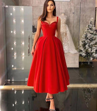 Load image into Gallery viewer, red prom dresses 2022 tulle elegant sweetheart neck cheap graduation dresses vestido de festa de curto