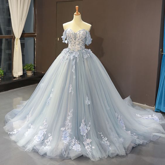 blue prom dresses 2021 off the shoulder lace applique elegant princess prom gowns 2022 sweet 18 dresses