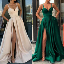 Load image into Gallery viewer, simple prom dresses 2020 pageant dresses for women satin elegant champagne prom gowns 2021