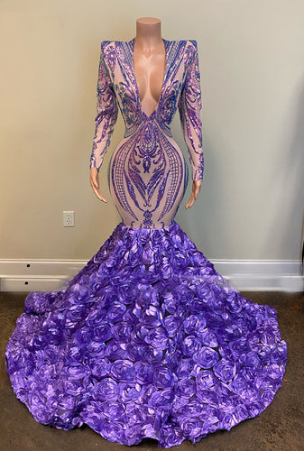 purple evening dresses long sleeve sparkly sequin applique mermaid modest evening gown red carpet dresses