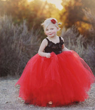 Load image into Gallery viewer, toddler little girl dresses 2020 baby girl pageant dresses red and black cheap flower girl dresses 2021