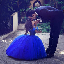 Load image into Gallery viewer, kids pageant dresses for girls royal blue beaded cheap flower girl dresses for weddings ball gown