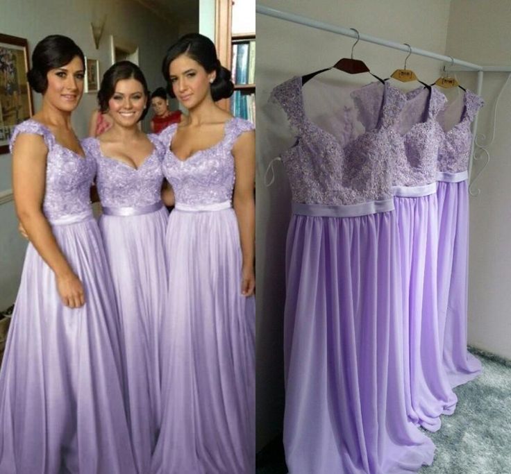 A-Line Sweetheart Backless Lavender Chiffon Bridesmaid Dress – Pgmdress