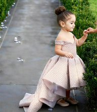 Load image into Gallery viewer, high low champagne flower girl dresses for weddings 2020 cheap kids prom gown toddle little girl dresses